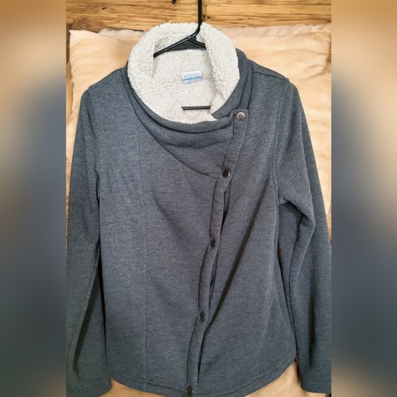 Columbia Womens Fleece Snap Jacket (Gray) Size M - Picture 1 of 5